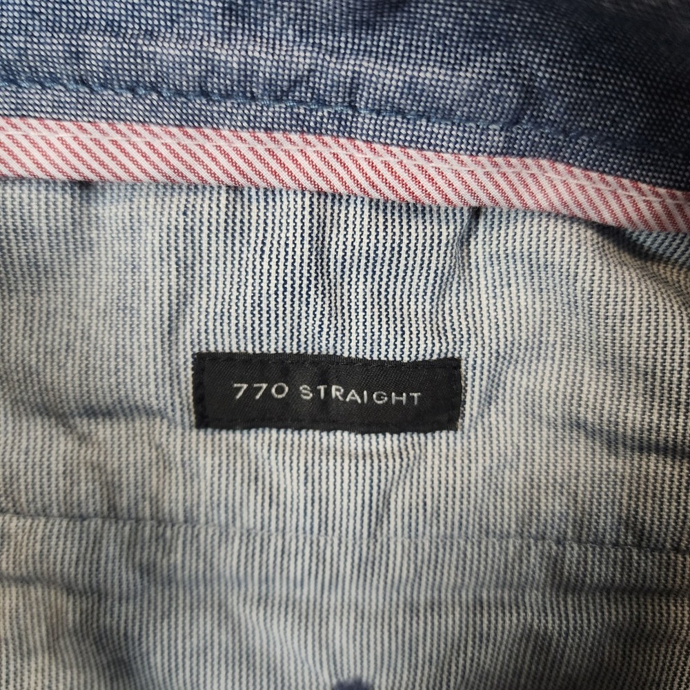 J Crew 770 Straight Pants Mens 30x32 Chinos Blue Stretch Cotton Casual Minimal - Picture 4 of 10